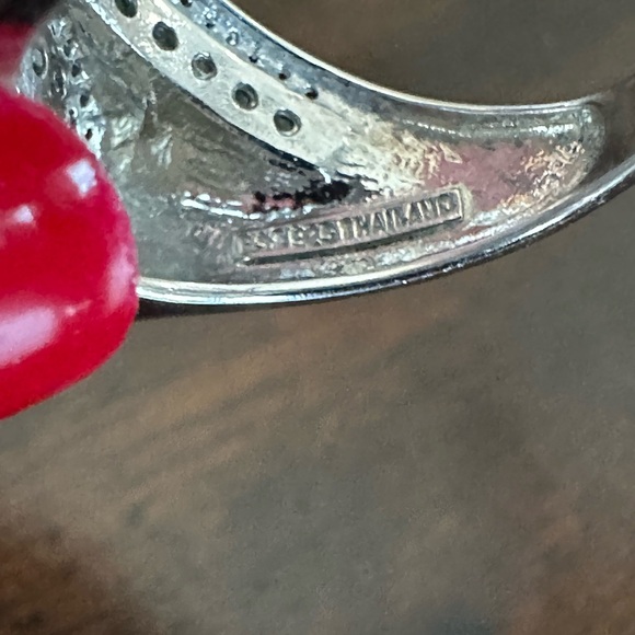 Emerald Green and Swarovski Crystal Ring in Sterling Silver. Size 8. 💚🤍 - Picture 7 of 7